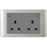 Schneider Electric 施耐德電氣 E84T25 SA Zencelo 13A 兩位連保護門有掣插座連開關指示 (銀灰)